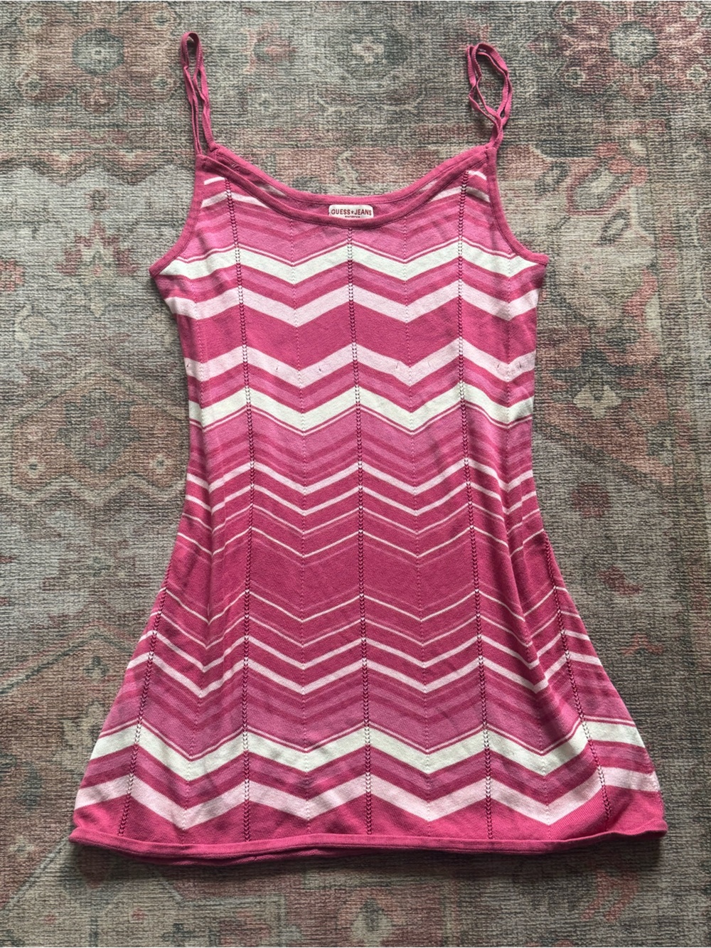 Y2K Missoni-esque Pink Chevron
Guess Jeans Mini Dress